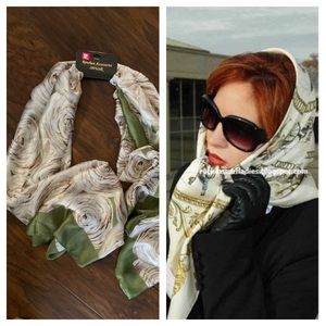 NWT Vintage 100% Silk Auth by Renshun Scarf